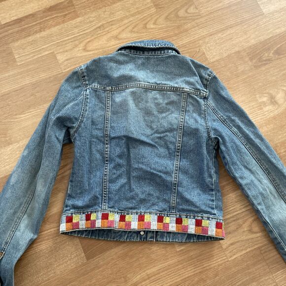 Vintage Rare Todd Oldham Jeans TO2 Blue Denim Embroidered Jacket Women's Size S - Picture 11 of 13